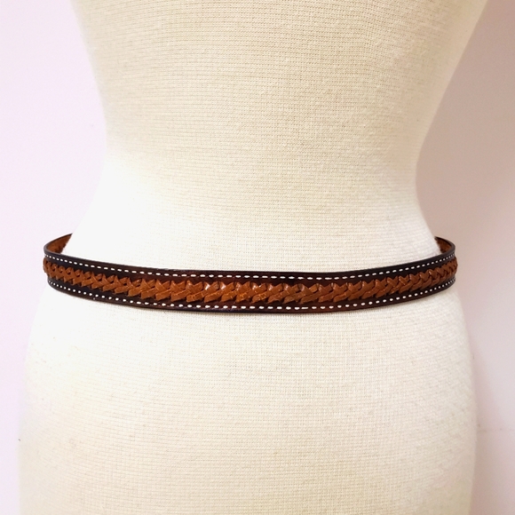 Boho Brown Leather Braided Belt - Picture 4 of 10